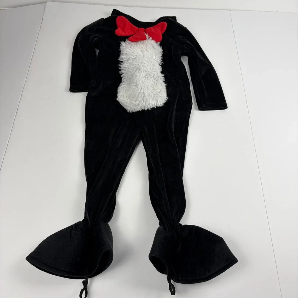 Dr Seuss The Cat in the Hat Jumpsuit Costume Toddler 2T Spirit Halloween Black
